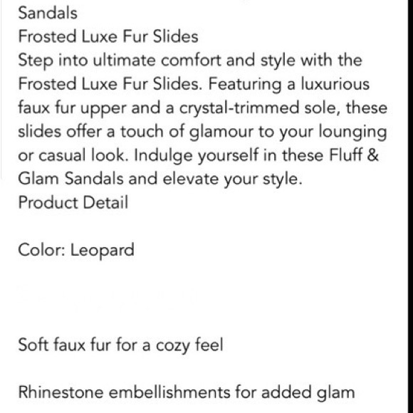 Leopard Fur Slides w Rhinestones - Picture 3 of 3